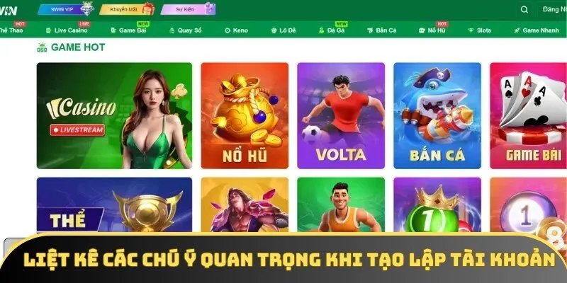Liệt kê các chú ý quan trọng khi tạo lập tài khoản Liệt kê các chú ý quan trọng khi tạo lập tài khoản